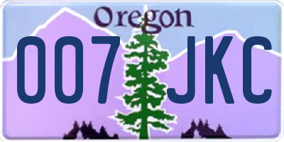OR license plate 007JKC