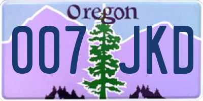 OR license plate 007JKD