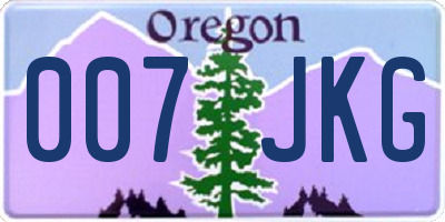 OR license plate 007JKG