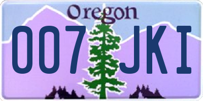 OR license plate 007JKI