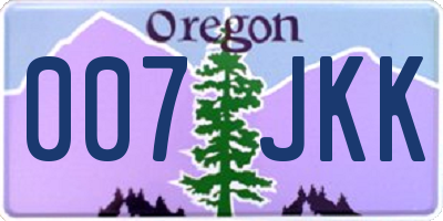 OR license plate 007JKK