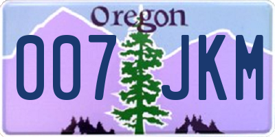 OR license plate 007JKM