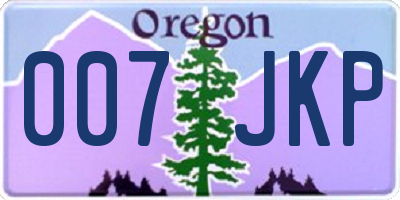 OR license plate 007JKP