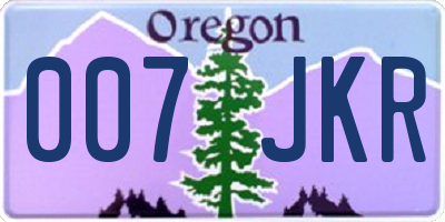 OR license plate 007JKR