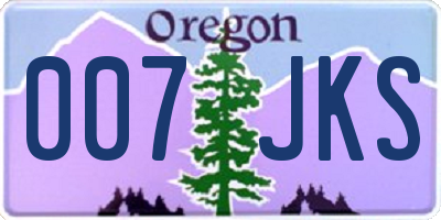 OR license plate 007JKS