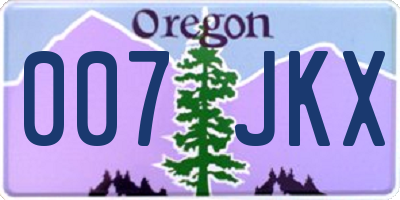 OR license plate 007JKX