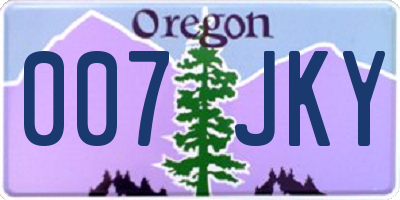 OR license plate 007JKY