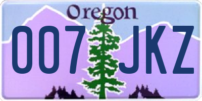 OR license plate 007JKZ