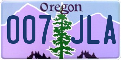 OR license plate 007JLA