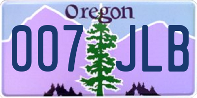 OR license plate 007JLB