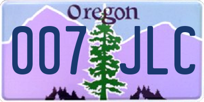OR license plate 007JLC