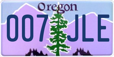 OR license plate 007JLE