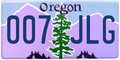 OR license plate 007JLG