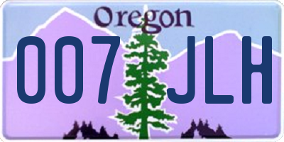 OR license plate 007JLH