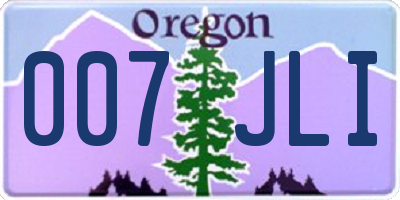 OR license plate 007JLI