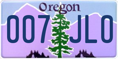 OR license plate 007JLO