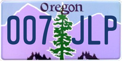 OR license plate 007JLP