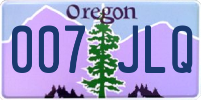 OR license plate 007JLQ
