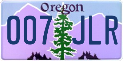 OR license plate 007JLR