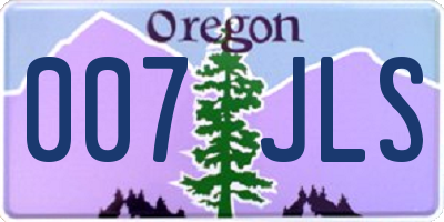 OR license plate 007JLS