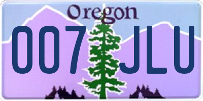 OR license plate 007JLU