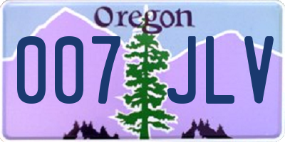 OR license plate 007JLV