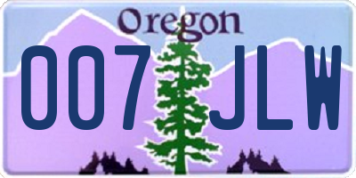 OR license plate 007JLW