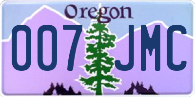 OR license plate 007JMC