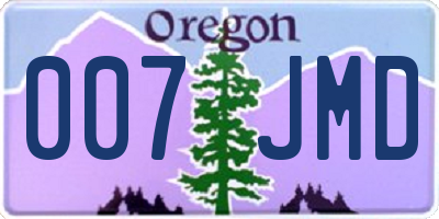 OR license plate 007JMD