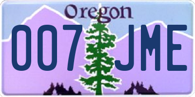 OR license plate 007JME