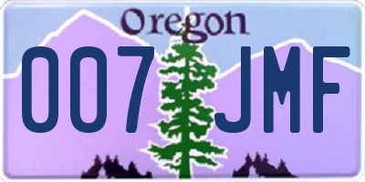 OR license plate 007JMF