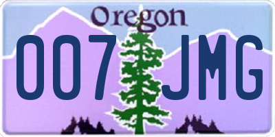 OR license plate 007JMG