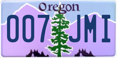 OR license plate 007JMI