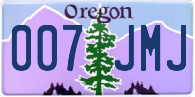 OR license plate 007JMJ