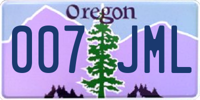 OR license plate 007JML