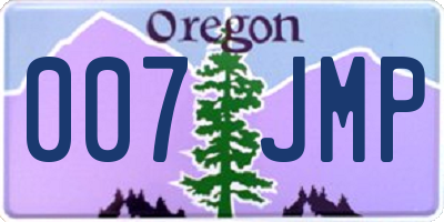 OR license plate 007JMP