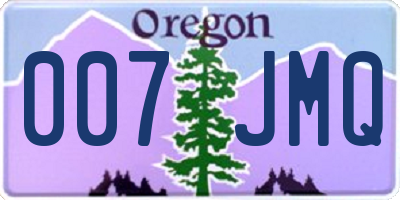 OR license plate 007JMQ