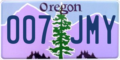 OR license plate 007JMY