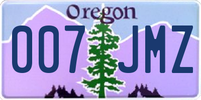 OR license plate 007JMZ