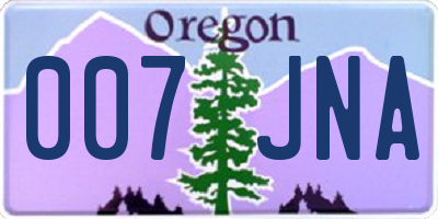 OR license plate 007JNA