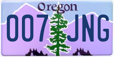 OR license plate 007JNG