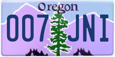 OR license plate 007JNI