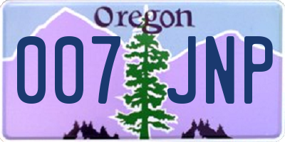 OR license plate 007JNP