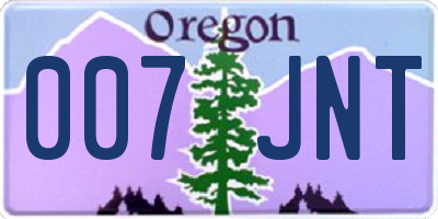 OR license plate 007JNT