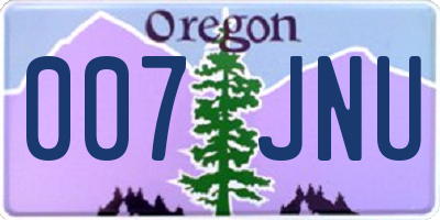 OR license plate 007JNU