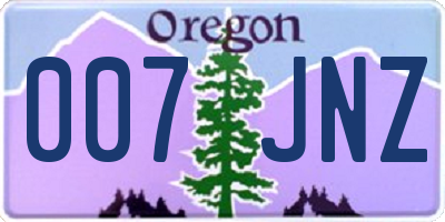 OR license plate 007JNZ