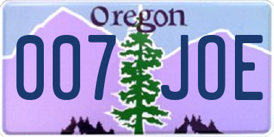 OR license plate 007JOE