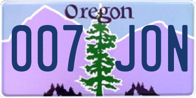 OR license plate 007JON