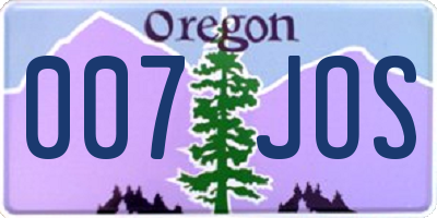 OR license plate 007JOS