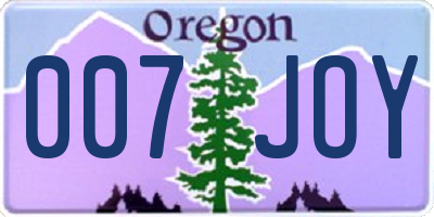 OR license plate 007JOY